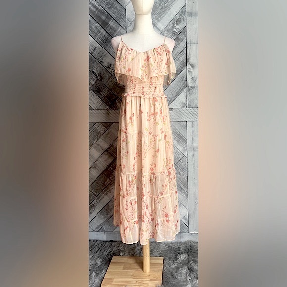 PAIGE KALANI FLORAL MIDI AFTERGLOW DRESS - Picture 5 of 13